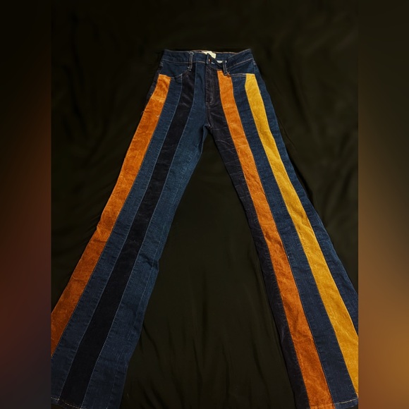 Brown multi colored denim